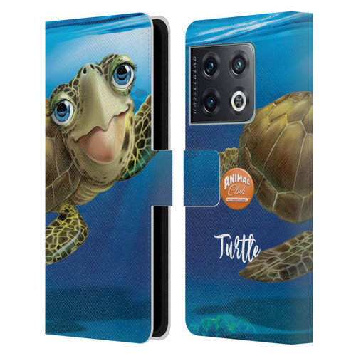 Animal Club International Underwater Sea Turtle Leather Book Wallet Case Cover For OnePlus 10 Pro