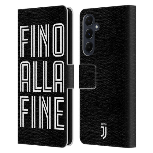 Juventus Football Club Type Fino Alla Fine Black Leather Book Wallet Case Cover For Samsung Galaxy A55 5G