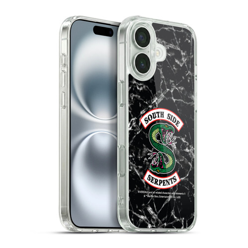 Riverdale South Side Serpents Black And White Marble Logo Soft Gel Case for Apple iPhone 16 Plus & MagSafe