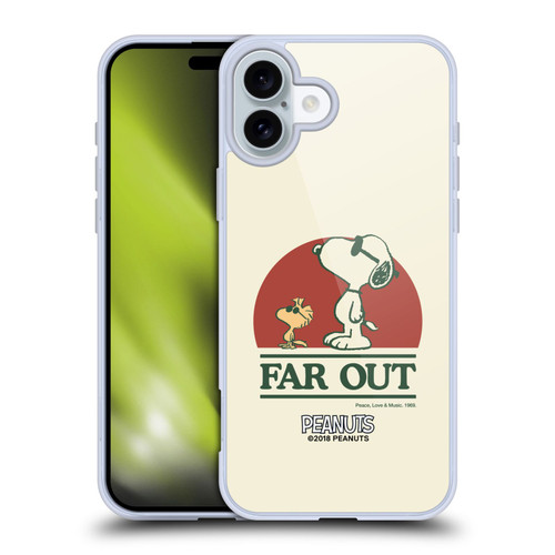 Peanuts Woodstock 50th Snoopy Woodstock Far Out Soft Gel Case for Apple iPhone 16 Plus