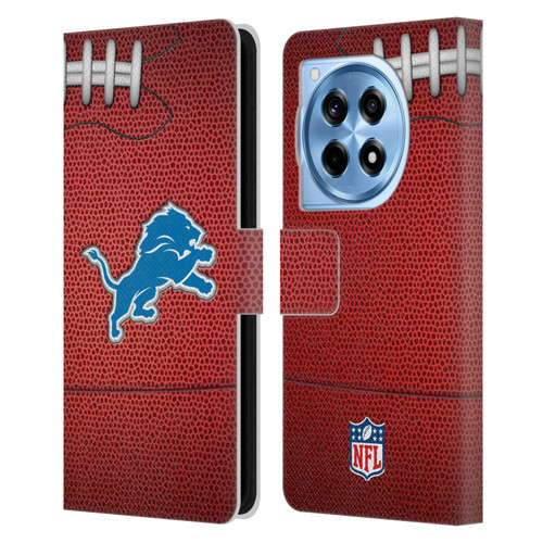 NFL Detroit Lions Graphics Football Leather Book Wallet Case Cover For OnePlus 12R