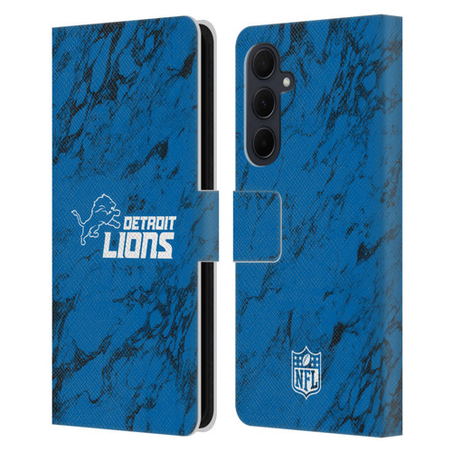 NFL Detroit Lions Graphics Coloured Marble Leather Book Wallet Case Cover For Samsung Galaxy A35 5G