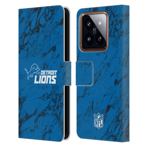 NFL Detroit Lions Graphics Coloured Marble Leather Book Wallet Case Cover For Xiaomi 14