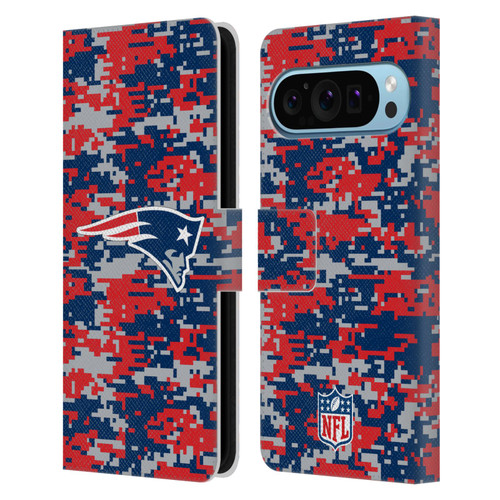 NFL New England Patriots Graphics Digital Camouflage Leather Book Wallet Case Cover For Google Pixel 9 / Pixel 9 Pro