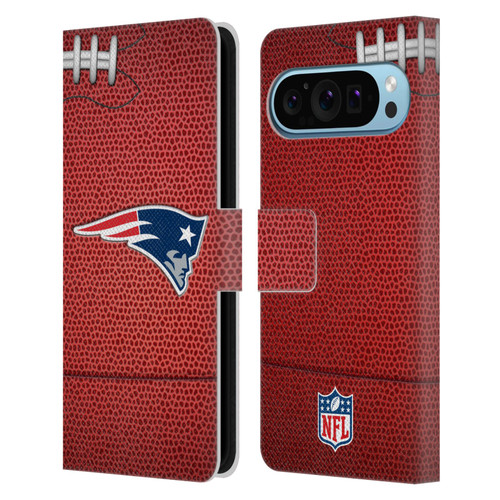 NFL New England Patriots Graphics Football Leather Book Wallet Case Cover For Google Pixel 9 / Pixel 9 Pro