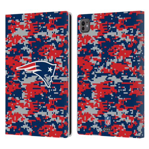 NFL New England Patriots Graphics Digital Camouflage Leather Book Wallet Case Cover For Apple iPad Pro 11 M4 2024