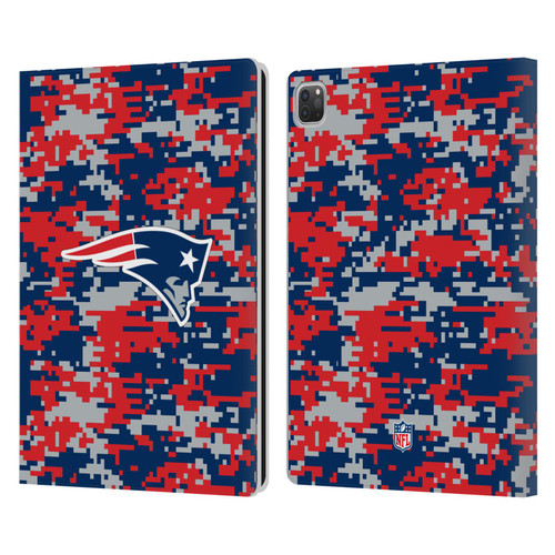 NFL New England Patriots Graphics Digital Camouflage Leather Book Wallet Case Cover For Apple iPad Pro 13 M4 2024