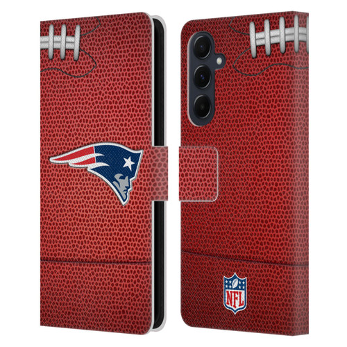 NFL New England Patriots Graphics Football Leather Book Wallet Case Cover For Samsung Galaxy A55 5G