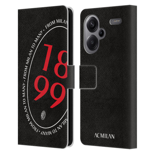 AC Milan Art 1899 Oversized Leather Book Wallet Case Cover For Xiaomi Redmi Note 13 Pro Plus 5G