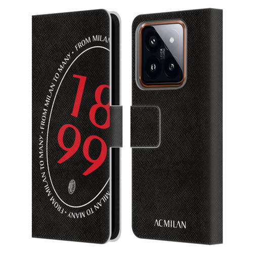 AC Milan Art 1899 Oversized Leather Book Wallet Case Cover For Xiaomi 14