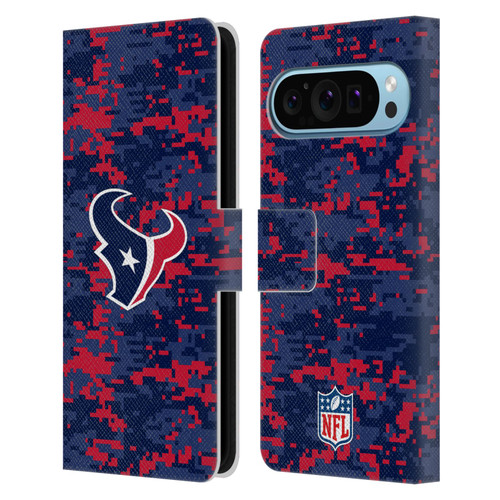 NFL Houston Texans Graphics Digital Camouflage Leather Book Wallet Case Cover For Google Pixel 9 / Pixel 9 Pro