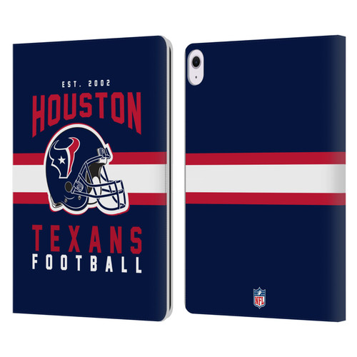 NFL Houston Texans Graphics Helmet Typography Leather Book Wallet Case Cover For Apple iPad Air 13 2024