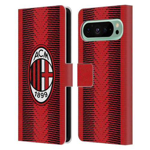 AC Milan 2023/24 Crest Kit Home Leather Book Wallet Case Cover For Google Pixel 9 Pro XL