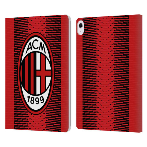 AC Milan 2023/24 Crest Kit Home Leather Book Wallet Case Cover For Apple iPad Air 13 2024