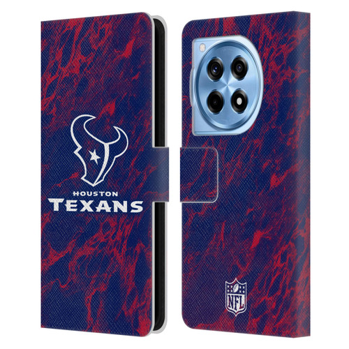 NFL Houston Texans Graphics Coloured Marble Leather Book Wallet Case Cover For OnePlus 12R