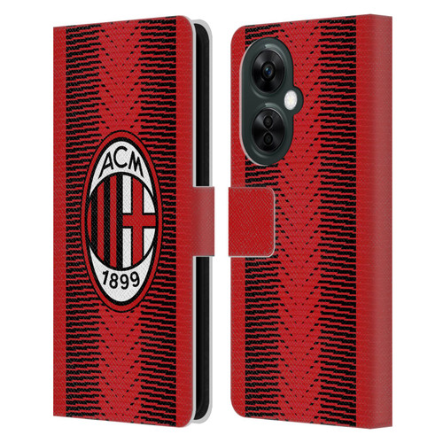 AC Milan 2023/24 Crest Kit Home Leather Book Wallet Case Cover For OnePlus Nord CE 3 Lite 5G