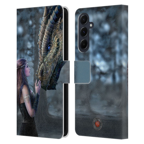 Anne Stokes Dragon Friendship Once Upon A Time Leather Book Wallet Case Cover For Samsung Galaxy A55 5G