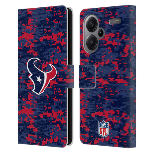 NFL Houston Texans Graphics Digital Camouflage Leather Book Wallet Case Cover For Xiaomi Redmi Note 13 Pro Plus 5G