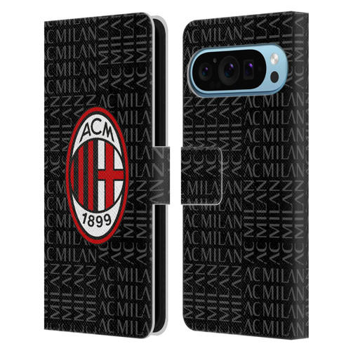 AC Milan Crest Patterns Red And Grey Leather Book Wallet Case Cover For Google Pixel 9 / Pixel 9 Pro