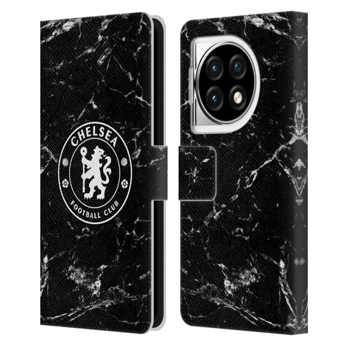 Chelsea Football Club Crest Black Marble Leather Book Wallet Case Cover For OPPO OnePlus Ace 3 5G