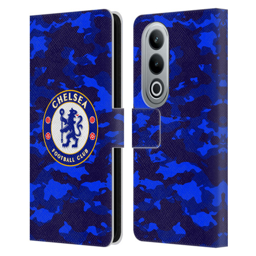 Chelsea Football Club Crest Camouflage Leather Book Wallet Case Cover For OPPO OnePlus Ace 3V 5G