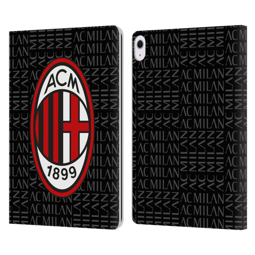 AC Milan Crest Patterns Red And Grey Leather Book Wallet Case Cover For Apple iPad Air 13 2024