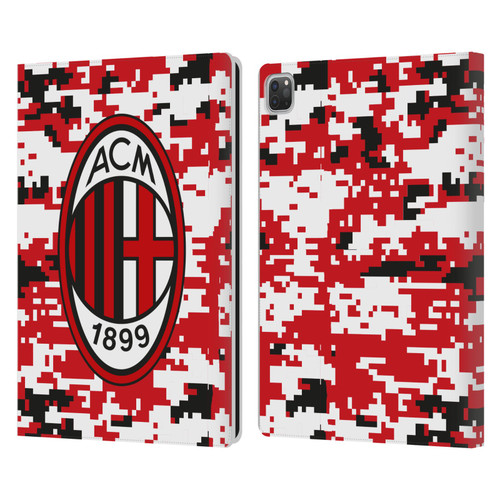 AC Milan Crest Patterns Digital Camouflage Leather Book Wallet Case Cover For Apple iPad Pro 13 M4 2024