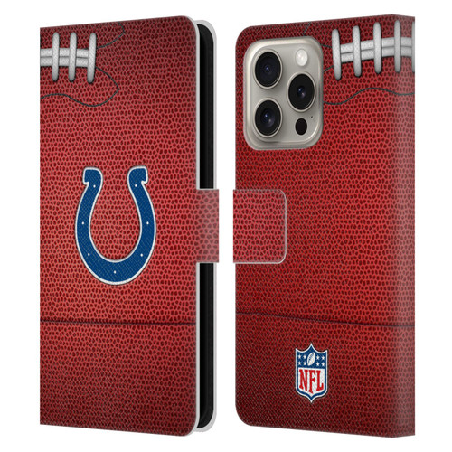 NFL Indianapolis Colts Graphics Football Leather Book Wallet Case Cover For Apple iPhone 16 Pro