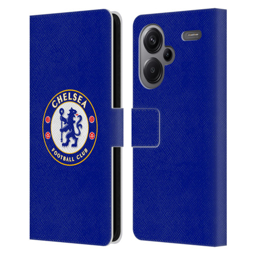 Chelsea Football Club Crest Plain Blue Leather Book Wallet Case Cover For Xiaomi Redmi Note 13 Pro Plus 5G