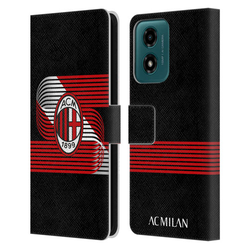 AC Milan Crest Patterns Diagonal Leather Book Wallet Case Cover For Motorola Moto G04/G04s/G24 4G