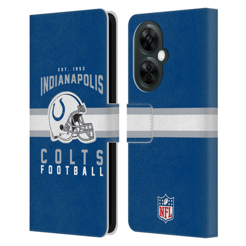 NFL Indianapolis Colts Graphics Helmet Typography Leather Book Wallet Case Cover For OnePlus Nord CE 3 Lite 5G