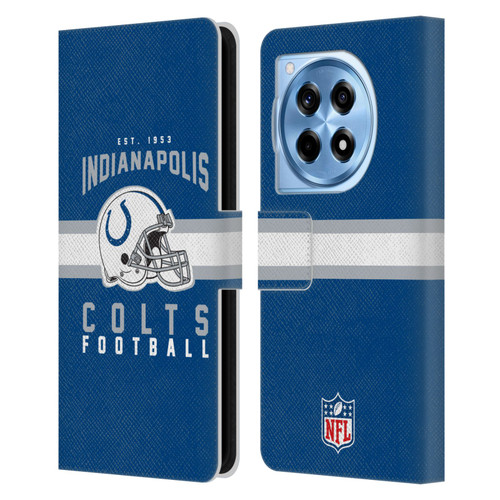 NFL Indianapolis Colts Graphics Helmet Typography Leather Book Wallet Case Cover For OnePlus 12R