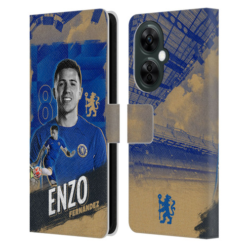 Chelsea Football Club 2023/24 First Team Enzo Fernández Leather Book Wallet Case Cover For OnePlus Nord CE 3 Lite 5G