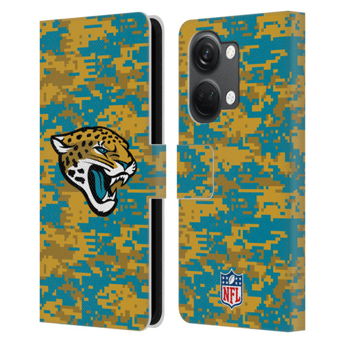 NFL Jacksonville Jaguars Graphics Digital Camouflage Leather Book Wallet Case Cover For OnePlus Nord 3 5G