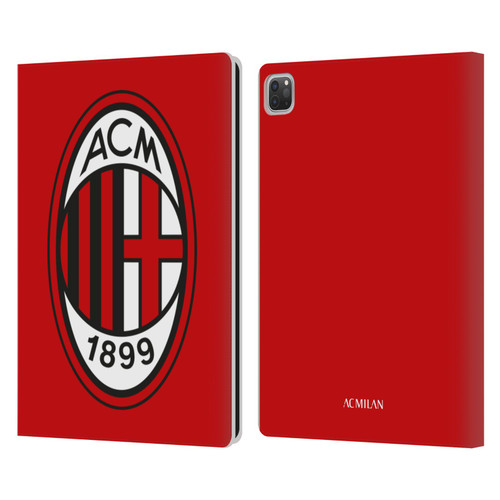 AC Milan Crest Full Colour Red Leather Book Wallet Case Cover For Apple iPad Pro 13 M4 2024