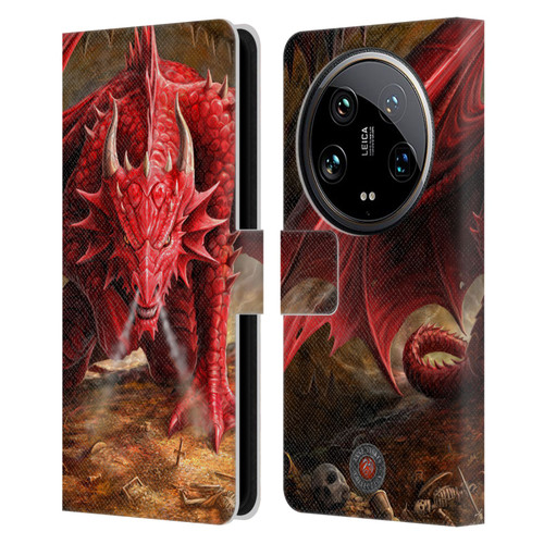 Anne Stokes Dragons Lair Leather Book Wallet Case Cover For Xiaomi 14 Ultra