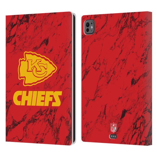 NFL Kansas City Chiefs Graphics Coloured Marble Leather Book Wallet Case Cover For Apple iPad Pro 11 M4 2024 NFL Kansas City Chiefs Graphics Coloured Marble Leather Book Wallet Case Cover For Apple iPad Pro 11 M4 2024
