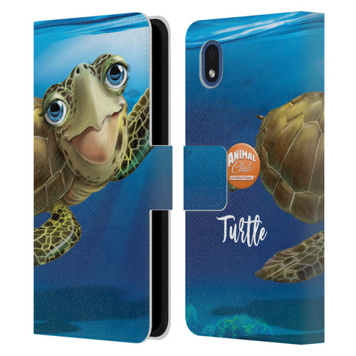 Animal Club International Underwater Sea Turtle Leather Book Wallet Case Cover For Samsung Galaxy A01 Core (2020)