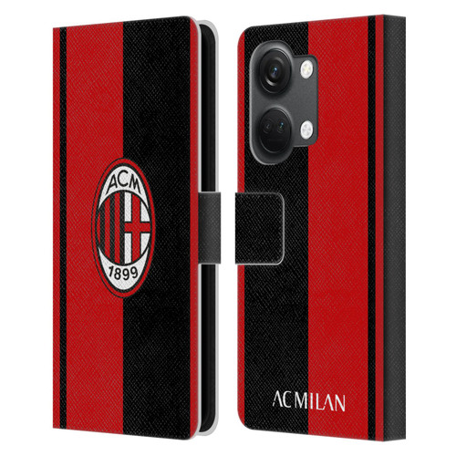 AC Milan Crest Red And Black Leather Book Wallet Case Cover For OnePlus Nord 3 5G