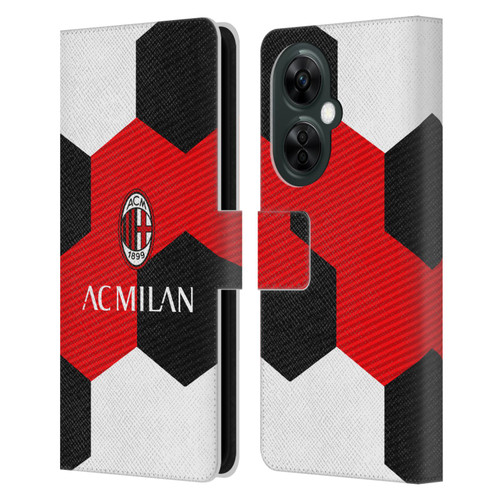 AC Milan Crest Ball Leather Book Wallet Case Cover For OnePlus Nord CE 3 Lite 5G