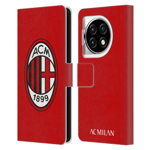 AC Milan Crest Full Colour Red Leather Book Wallet Case Cover For OPPO OnePlus Ace 3 5G