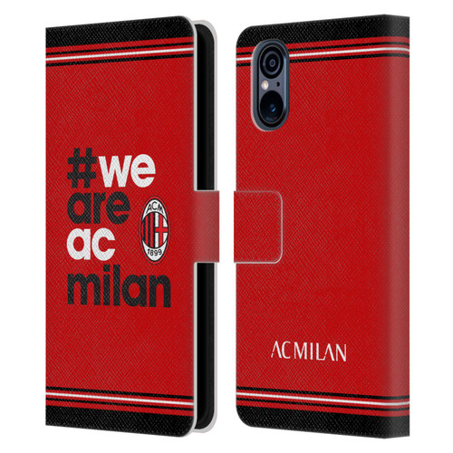 AC Milan Crest Stripes Leather Book Wallet Case Cover For Sony Xperia 5 V 5G