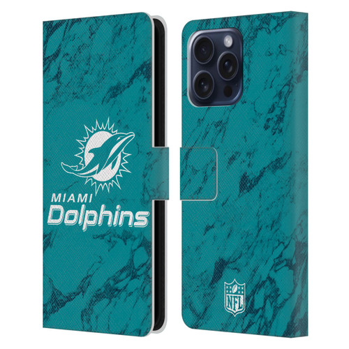 NFL Miami Dolphins Graphics Coloured Marble Leather Book Wallet Case Cover For Apple iPhone 16 Pro Max NFL Miami Dolphins Graphics Coloured Marble Leather Book Wallet Case Cover For Apple iPhone 16 Pro Max