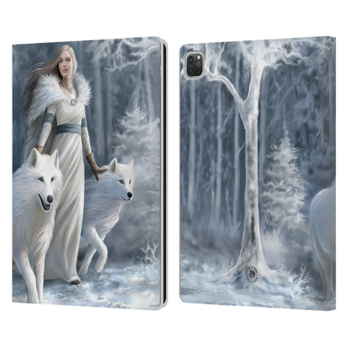 Anne Stokes Wolves Winter Guardians Leather Book Wallet Case Cover For Apple iPad Pro 13 M4 2024