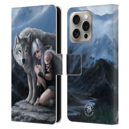Anne Stokes Wolves Protector Leather Book Wallet Case Cover For Apple iPhone 16 Pro