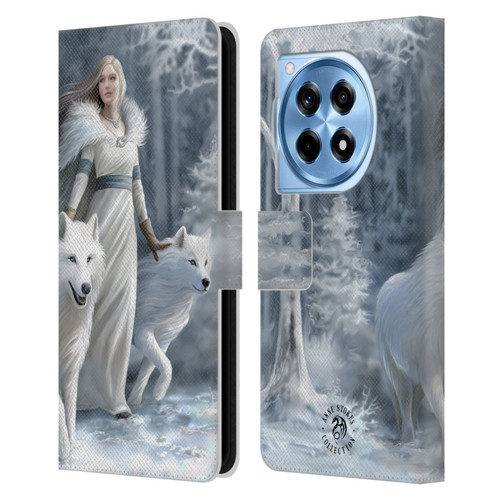 Anne Stokes Wolves Winter Guardians Leather Book Wallet Case Cover For OnePlus 12R