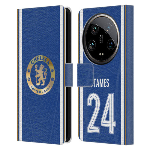 Chelsea Football Club 2023/24 Players Home Kit Reece James Leather Book Wallet Case Cover For Xiaomi 14 Ultra