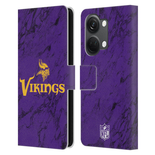 NFL Minnesota Vikings Graphics Coloured Marble Leather Book Wallet Case Cover For OnePlus Nord 3 5G
