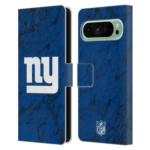 NFL New York Giants Graphics Coloured Marble Leather Book Wallet Case Cover For Google Pixel 9 Pro XL