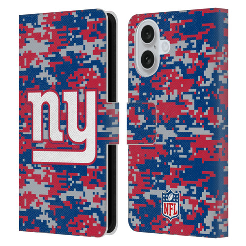 NFL New York Giants Graphics Digital Camouflage Leather Book Wallet Case Cover For Apple iPhone 16
